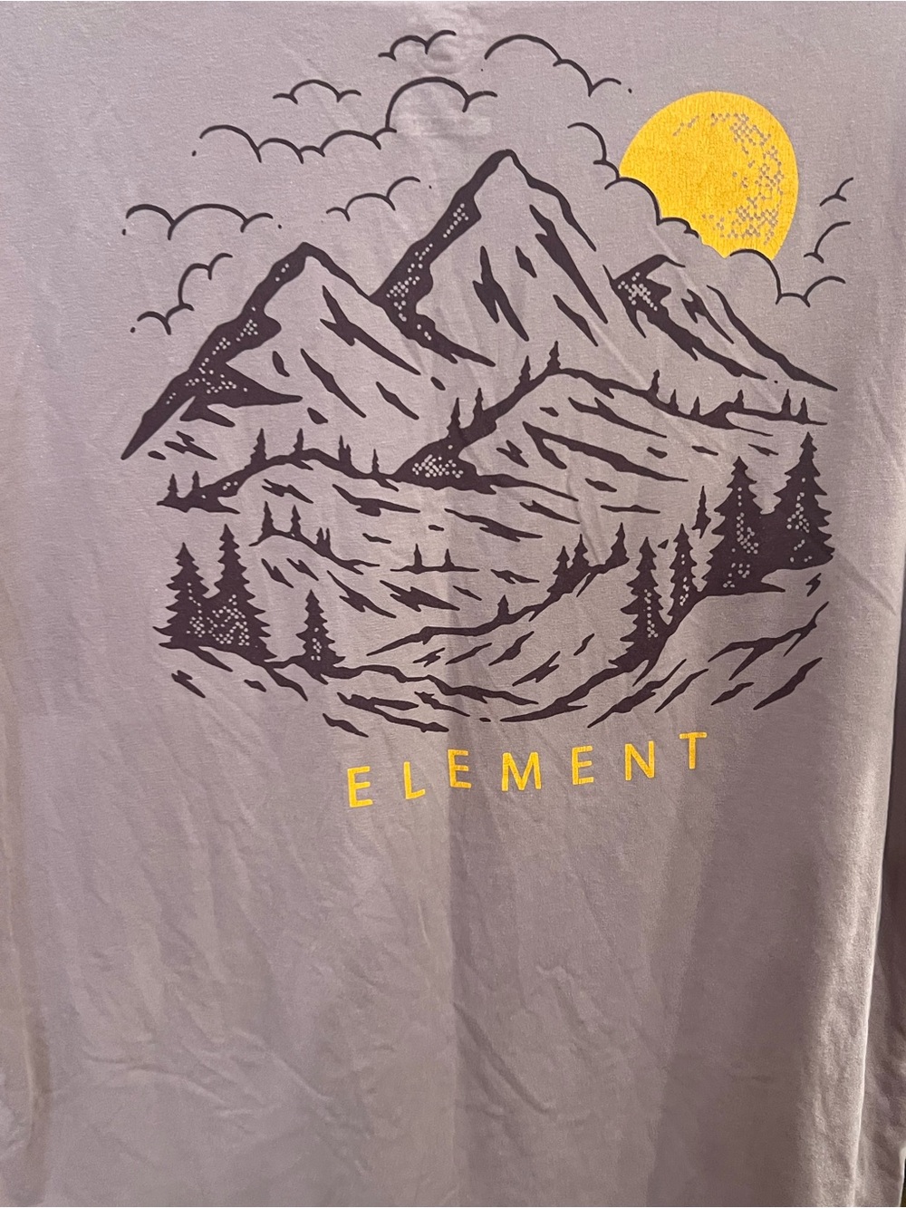 Element Gray Tee with Yellow Sun Graphic